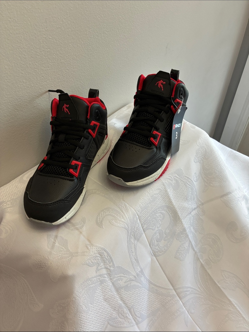 And1 Kids Black & Red High-Top Sneakers